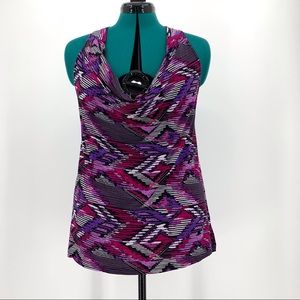 MXM Patterned Halter Top with Ring Back, 0X